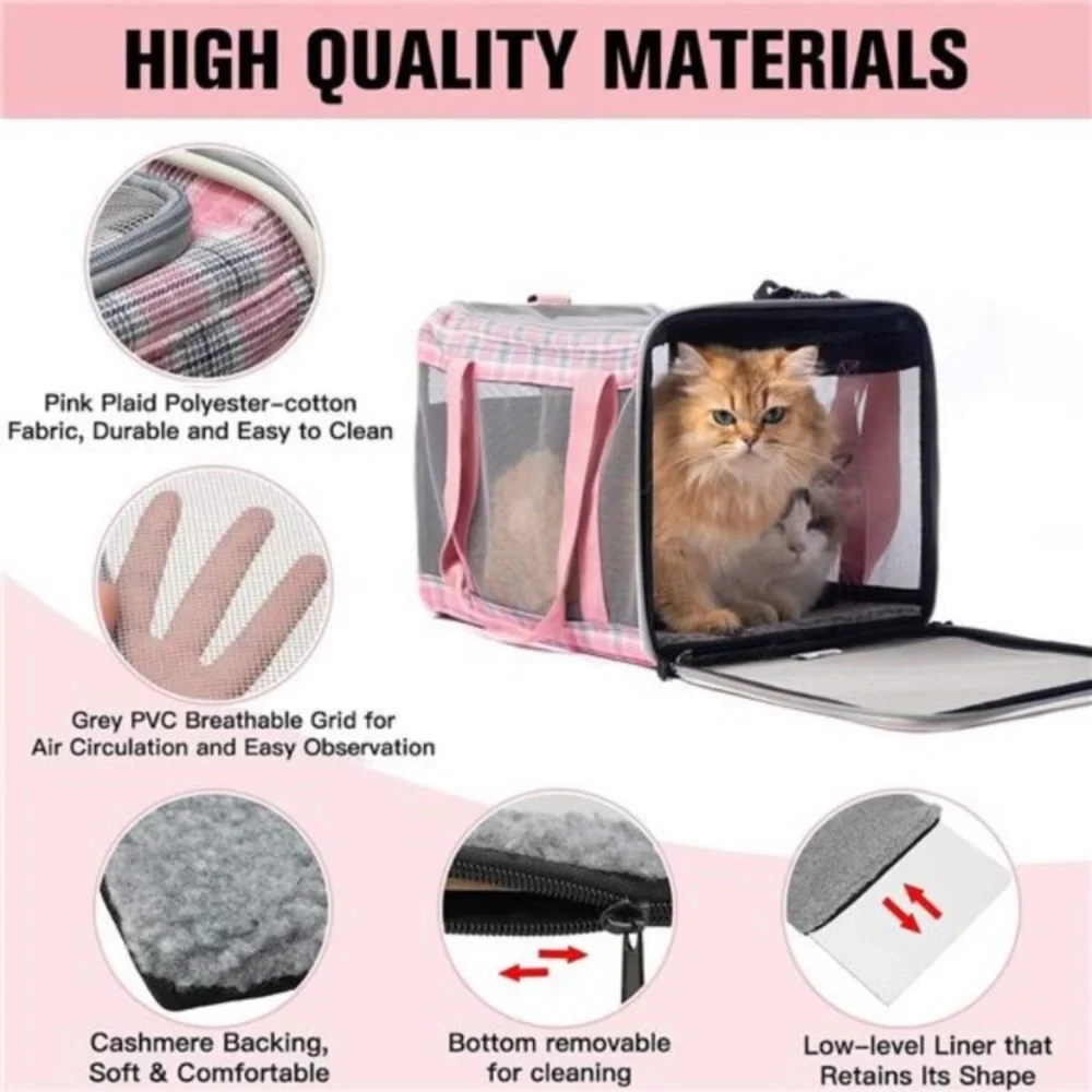 Large Cat Carrier for 2Cats,Soft-Sided Pet Carrier for Cat,Top Load Cat Carriers
